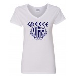 GREECE Greek Flag - Ladie's Greek Style T-Shirt  White